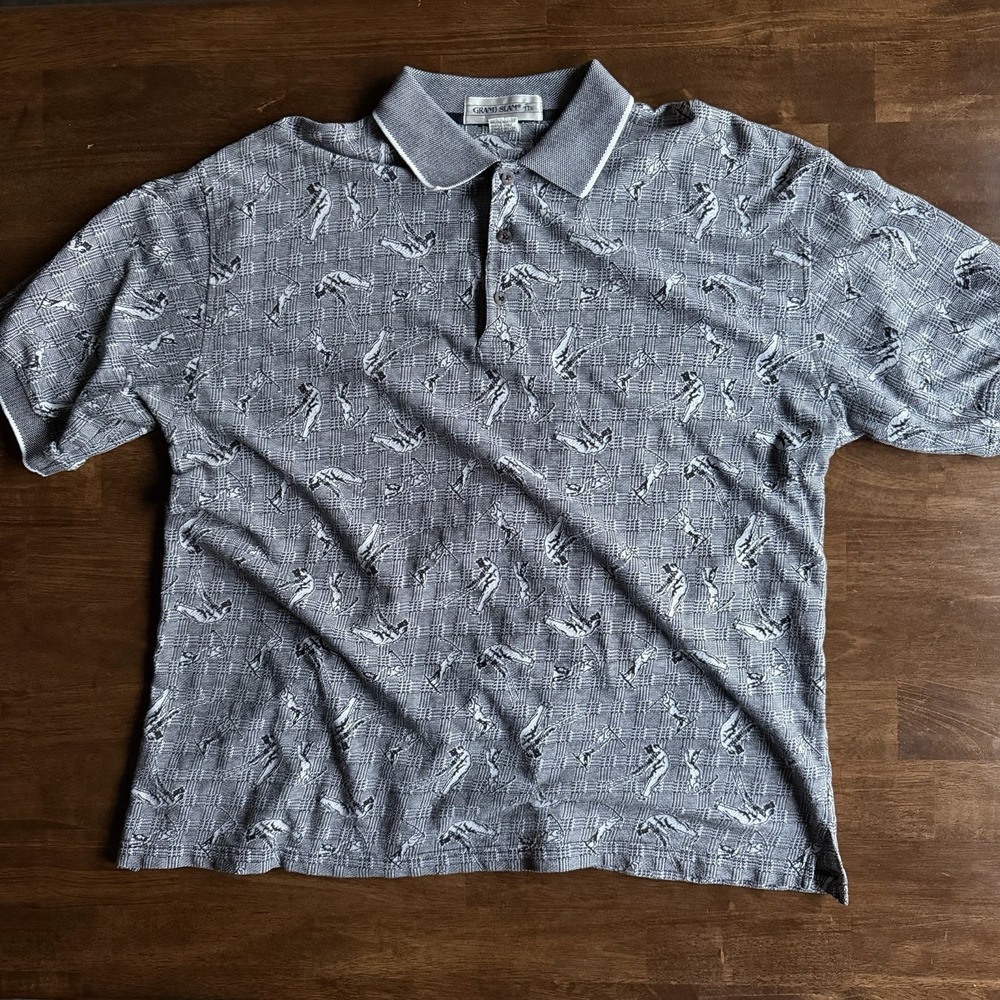 Vintage Grand Slam Penguin Mens Golf Polo Size XL Golfing print